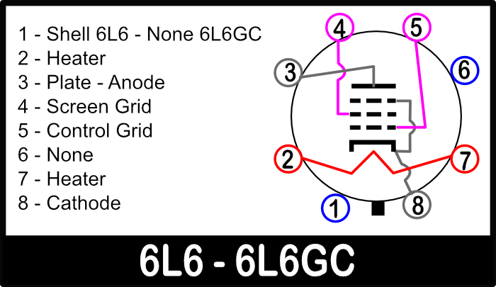 6l6 pin out configuration
